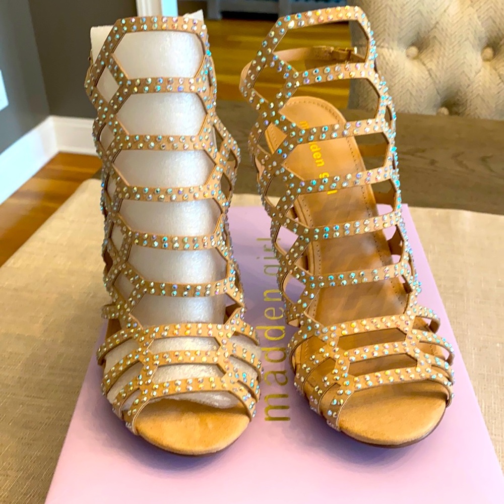 Madden Girl Direct-R cage heels in nude